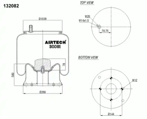 Пневмоподушка AIRTECH 30081K