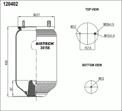 Пневмоподушка AIRTECH 34156P