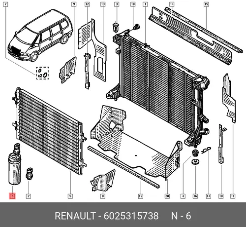Осушитель кондиционера RENAULT 6025315738