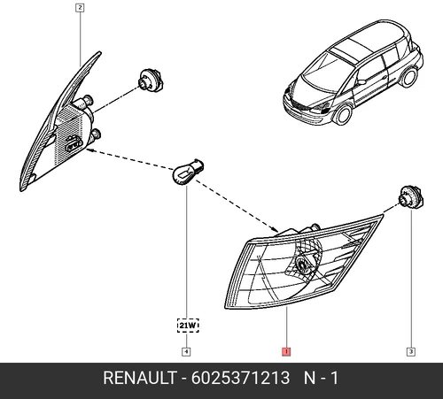 Фара RENAULT 6025371213