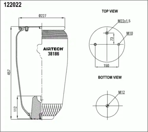 Пневмоподушка AIRTECH 38186P