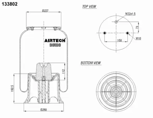Пневмоподушка AIRTECH 38186KPP