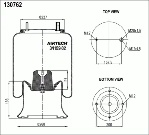 Пневмоподушка AIRTECH 34159-02K