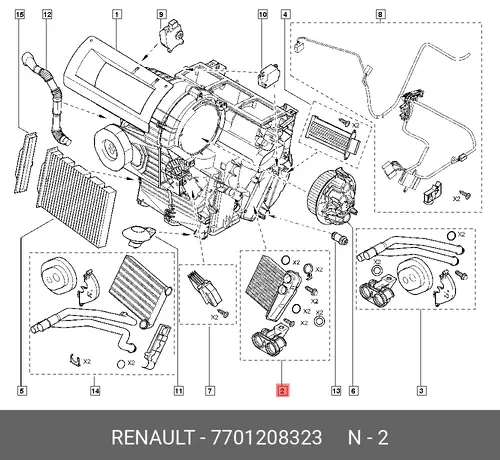Радиатор печки RENAULT 7701208323