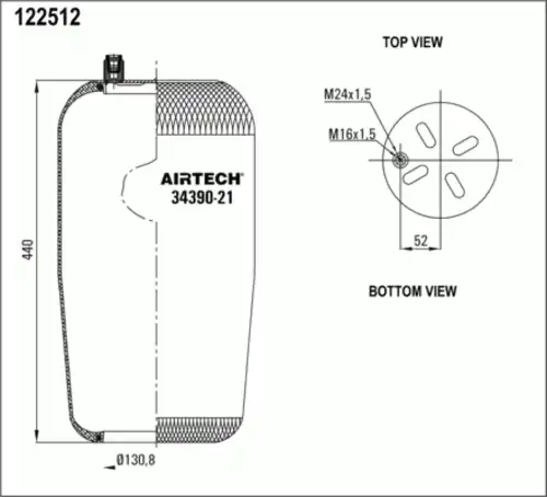 Пневмоподушка AIRTECH 34390-21P