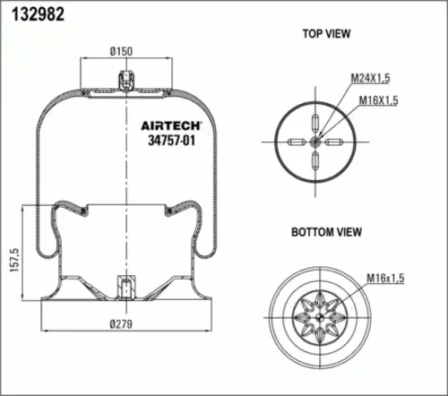 Пневмоподушка AIRTECH 34757-01K