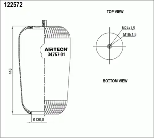 Пневмоподушка AIRTECH 34757-01P