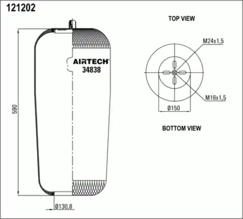 Пневмоподушка AIRTECH 34838P