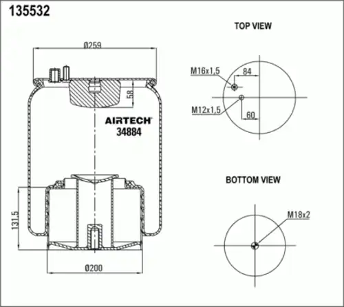 Пневмоподушка AIRTECH 34884K