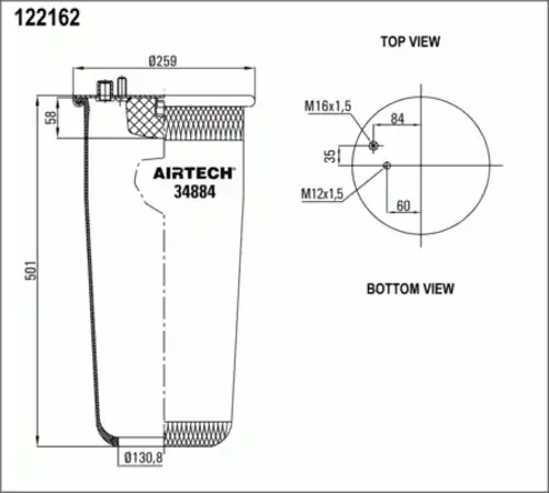 Пневмоподушка AIRTECH 34884P