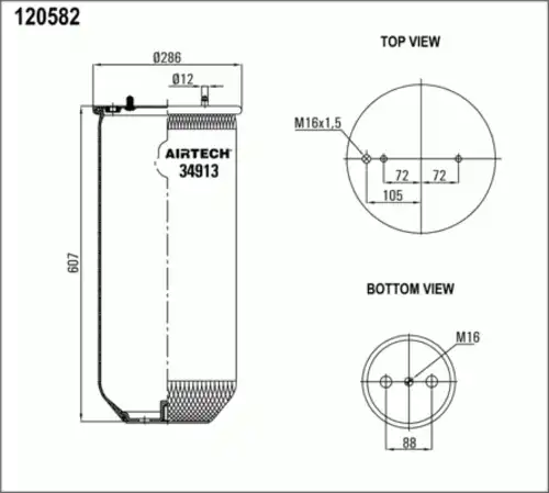 Пневмоподушка AIRTECH 34913P