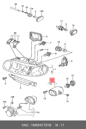 Фара противотуманная VAG 1M0941701B