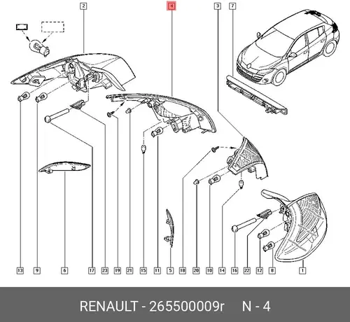 Фонарь габаритный RENAULT 265500009R