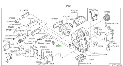 Резистор вентилятора печки NISSAN 27150AX115