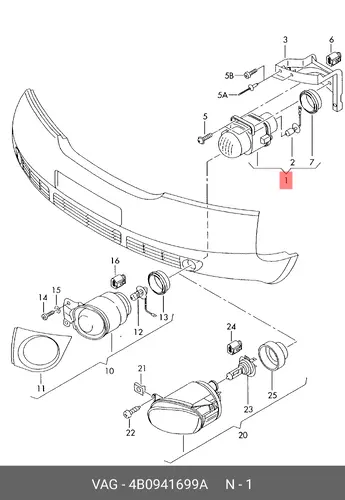 Фара противотуманная VAG 4B0941699A