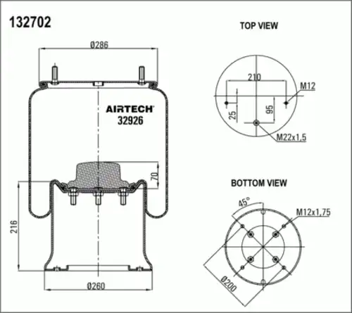 Пневмоподушка AIRTECH 32926K