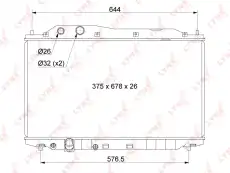 Радиатор системы охлаждения двигателя LYNXAUTO RB-1044