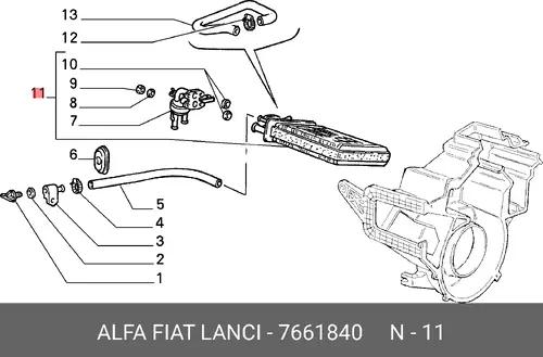 Радиатор печки FIAT 7661840