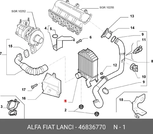 Интеркулер LANCIA 46836770
