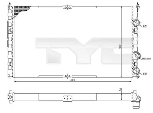 Радиатор системы охлаждения двигателя TYC 737-0057