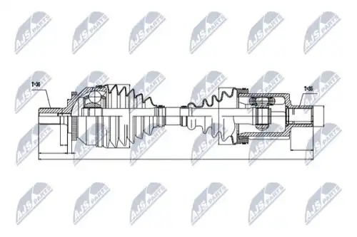  ПОЛУОСЬ ПРИВОДНАЯ NPW-VV-018 NTY