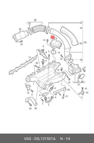 VENTIL 05L131501A VAG