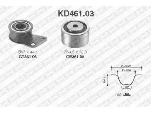 Комплект ГРМ (ремень ролик) KD46103 NTN