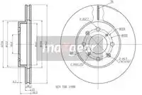 Тормозной диск MAXGEAR 190712 вентилируемый , передняя ось