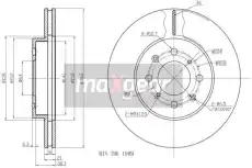 Тормозной диск MAXGEAR 190712 вентилируемый , передняя ось