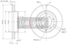 Тормозной диск MAXGEAR 190713 вентилируемый , передняя ось