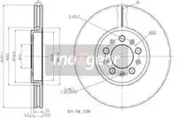 Тормозной диск MAXGEAR 190762 вентилируемый передняя ось