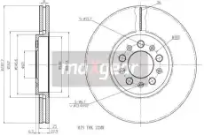 Тормозной диск MAXGEAR 190762 вентилируемый передняя ось