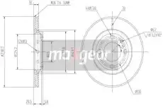 Тормозной диск MAXGEAR 190763 вентилируемый передняя ось