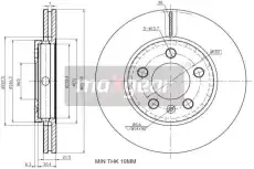 Тормозной диск MAXGEAR 190774 вентилируемый , передняя ось