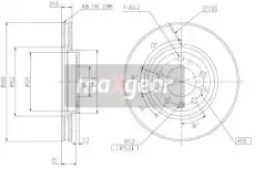 Тормозной диск MAXGEAR 190804 вентилируемый , передняя ось