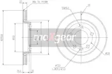 Тормозной диск MAXGEAR 190838 вентилируемый , задняя ось