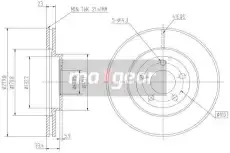 Тормозной диск MAXGEAR 190916 вентилируемый передняя ось