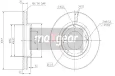 Тормозной диск MAXGEAR 190938 вентилируемый , передняя ось