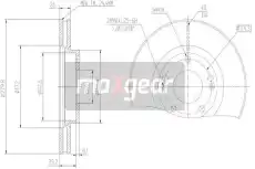 Тормозной диск MAXGEAR 190939 вентилируемый , передняя ось