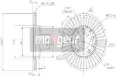 Тормозной диск MAXGEAR 190945 вентилируемый , передняя ось