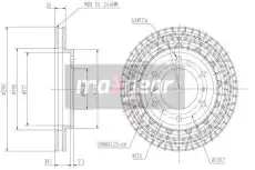 Тормозной диск MAXGEAR 190948 вентилируемый , передняя ось