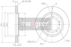 Тормозной диск MAXGEAR 190960 вентилируемый , передняя ось