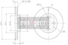 Тормозной диск MAXGEAR 190966 вентилируемый , передняя ось