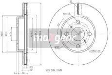 Тормозной диск MAXGEAR 190971 вентилируемый передняя ось