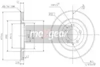 Тормозной диск MAXGEAR 190976 вентилируемый , передняя ось