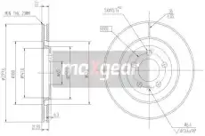 Тормозной диск MAXGEAR 190976 вентилируемый , передняя ось