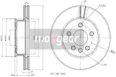 Тормозной диск MAXGEAR 190996 вентилируемый , передняя ось