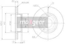 Тормозной диск MAXGEAR 190997 вентилируемый , передняя ось