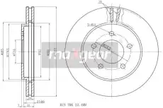 Тормозной диск MAXGEAR 191004 вентилируемый , передняя ось