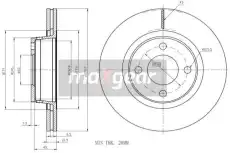 Тормозной диск MAXGEAR 191007 вентилируемый , передняя ось